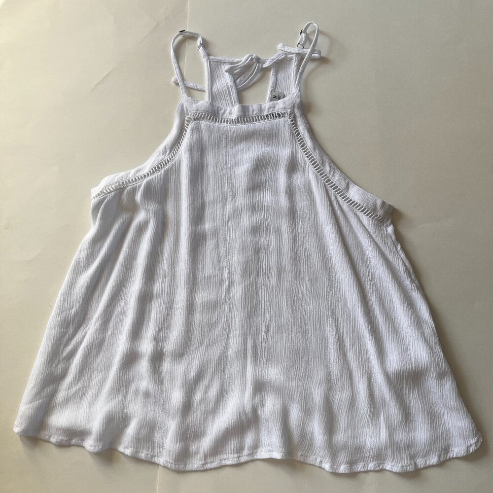 Hollister White Linen Tank Top